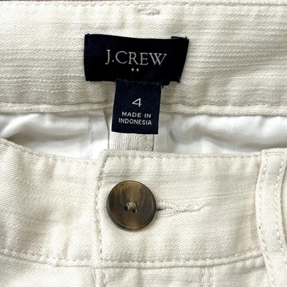 J. Crew Cotton Camp Pant Cream Size 4 - Picture 7 of 11